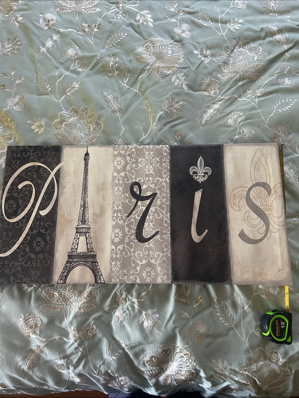Paris Eiffel Tower Black & Cream Wall Art